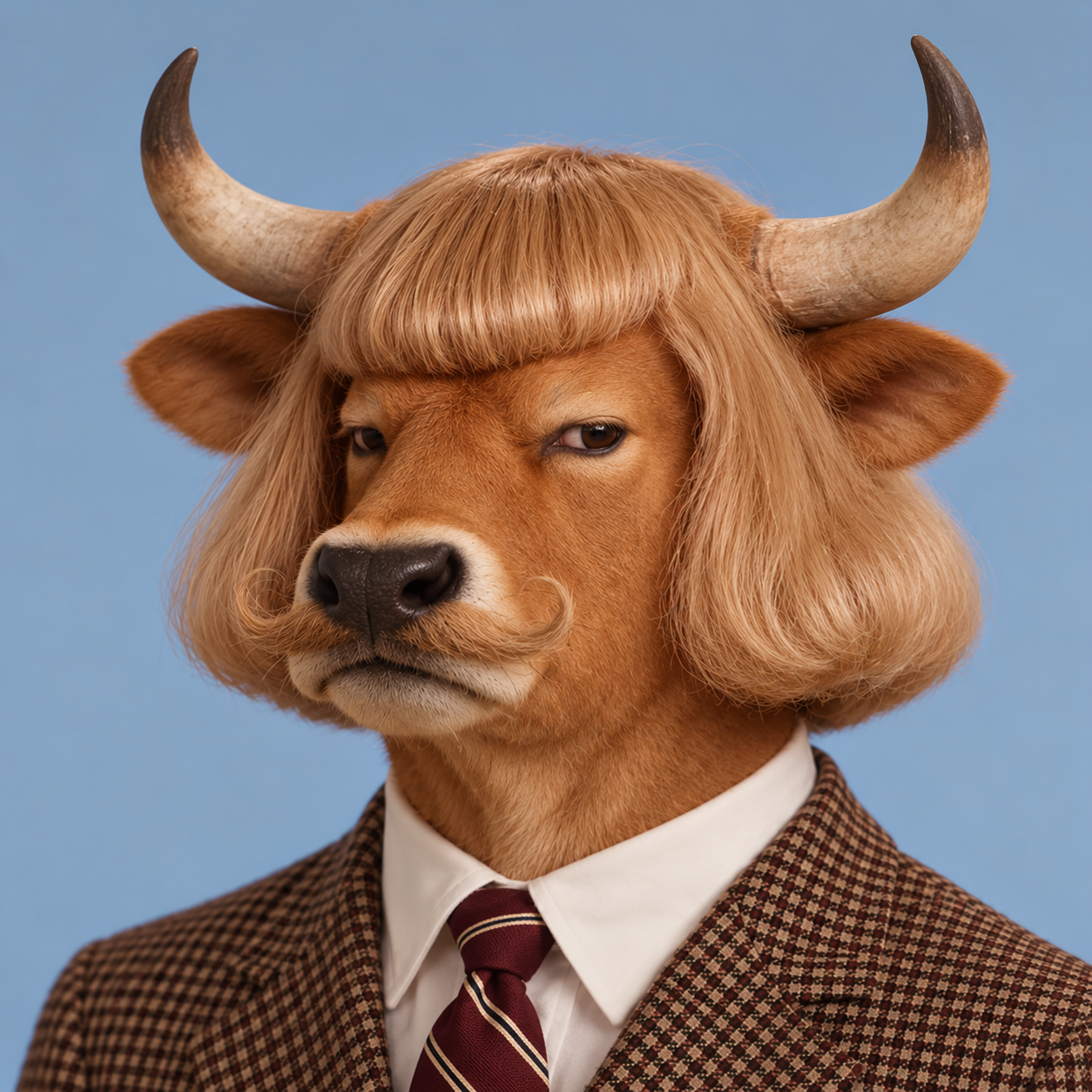 Jean Bull in a tweed suit and tie